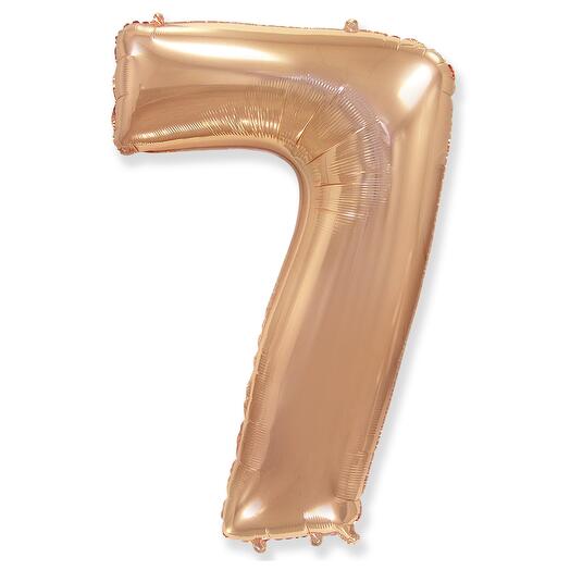 Цифра 7 Розовое золото огромная фольгированная 102см шарик