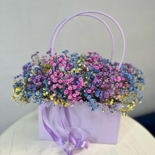 Радужная гипсофила в сумочке 💜