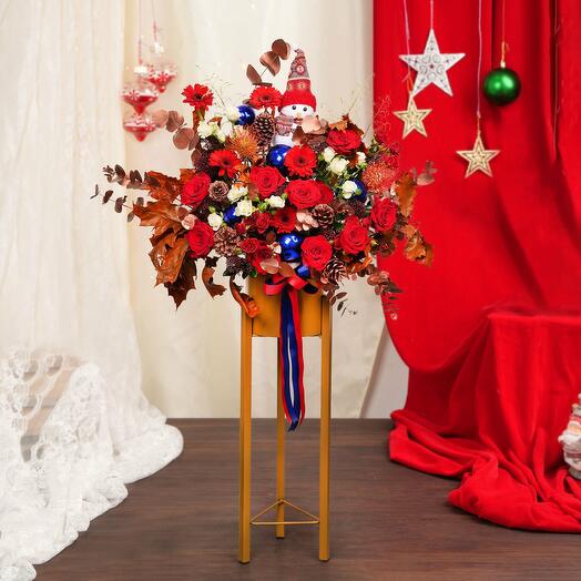 Snowman Flowers Stand