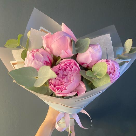 Bouquet of peonies "flamingo"