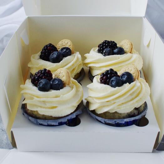 Cupcakes de bayas, 4 piezas