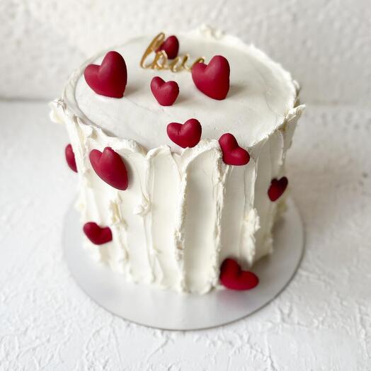 Торт  с сердечками