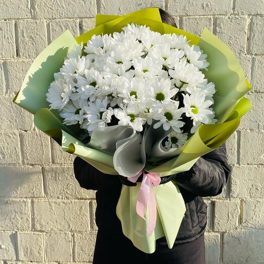 Букет из 7 белых хризантем 💐