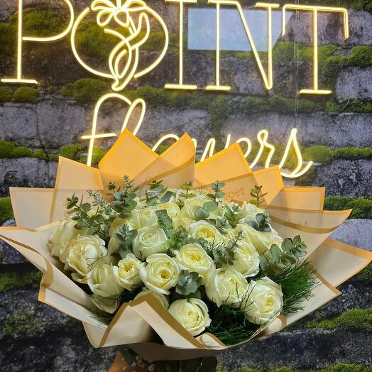 Point Flowers 30lu Beyaz Gul Buketi