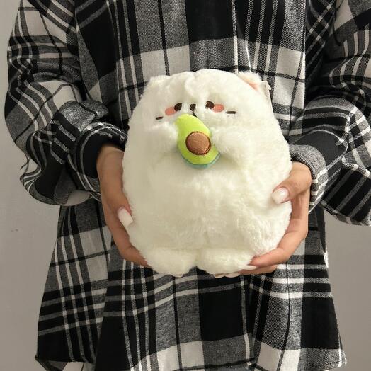 Мягкая игрушка кот с авокадо