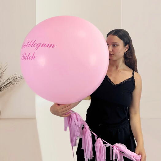 Шар гигант с надписью на день рождения, выписку или гендер пати