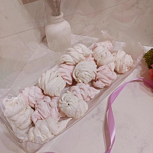 Зефир в коробке / завитки / в подарок маме, коллеге, сестре, бабушке, подруге