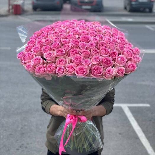 Bouquet of 101 pink roses 70 cm