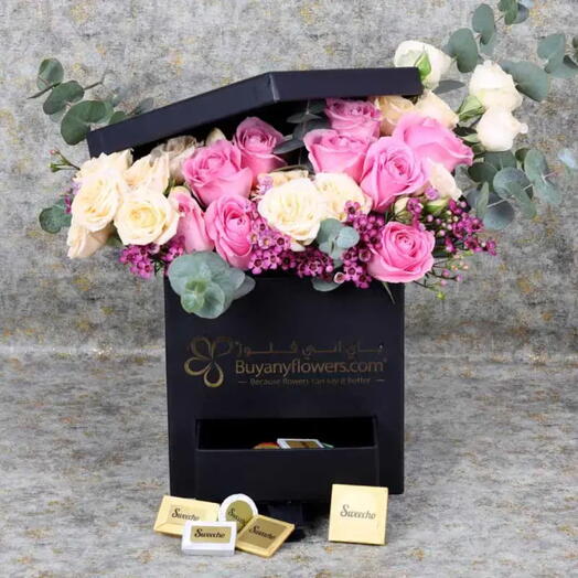 Sweet Celebration Flower Box and Chocolates