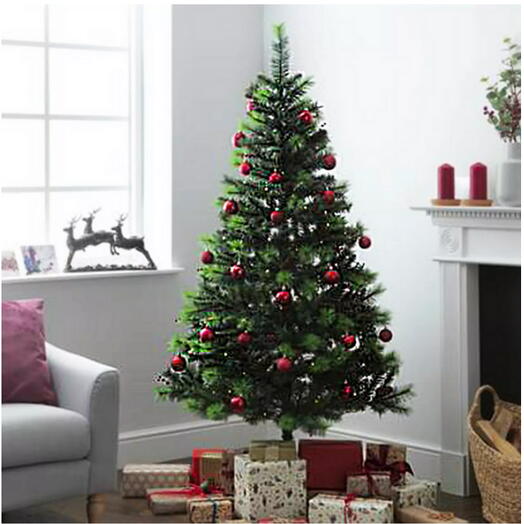 Artificial Christmas Tree with Red Decorations 150cm