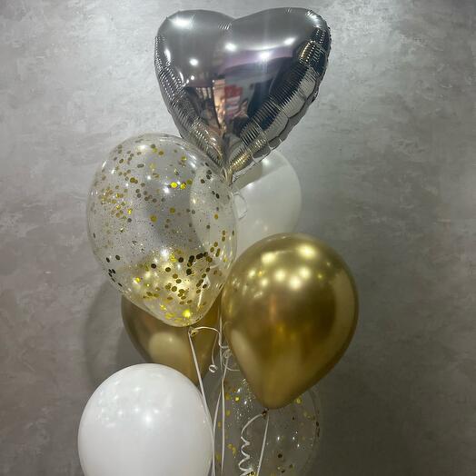 Фонтан шаров золото\серебро