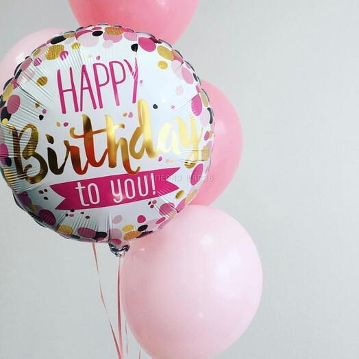 Набор шаров Happy Birthday!  🎈☁️️🫧🍭🦄🌻 10 шаров