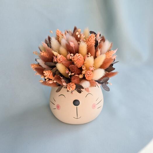 Композиция в керамическом кашпо "Котик"