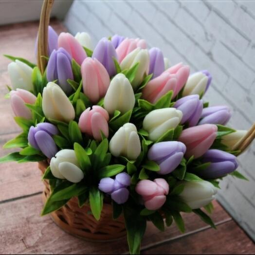 Букет тюльпанов из мыла 8 марта