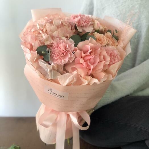 Special bouquet with hydrangea
