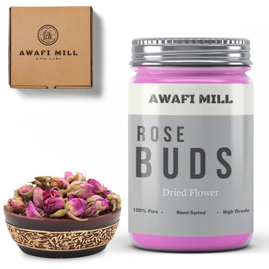 AWAFI MILL Red Rose Buds Tea | Ruby Scarlet rose - Bottle of 100 Gram