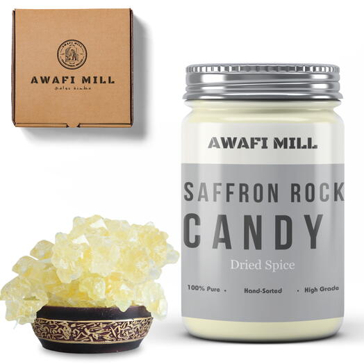 AWAFI MILL Sugar Saffron Candy | Rock - Bottle of 100 Gram