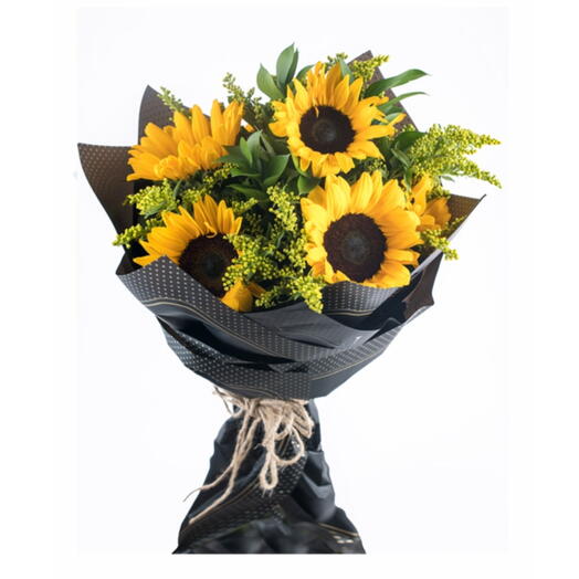 Sunflower with Solidago bouquet