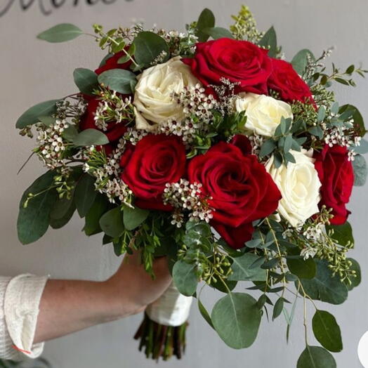 Bridal Bouquet Red   White