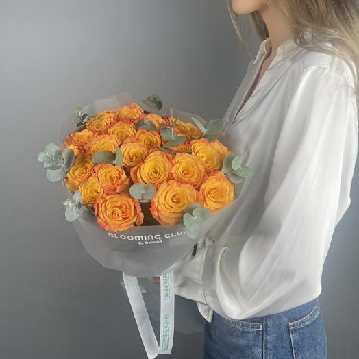 21 Orange Roses bouquet