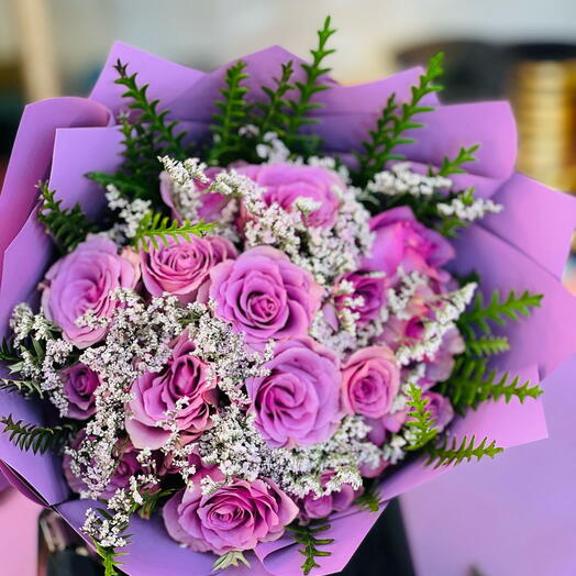 Purple Rose Bouquet