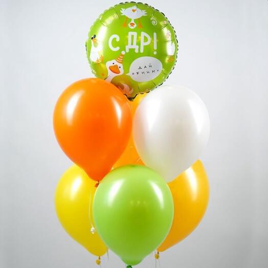 Фонтан из шаров с ДР Гусь, 7 шт