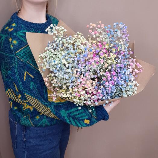 Bouquet M of rainbow gypsophila