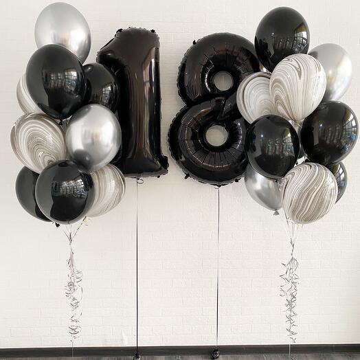 Composition of "Black Marble" balls