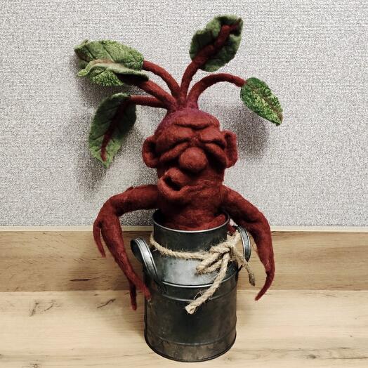 Валяная игрушка «Модная свекла»
