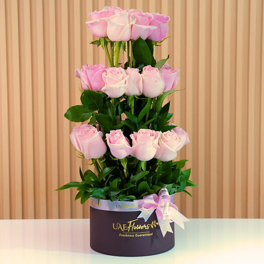 Pink Rose Tower Arrangement