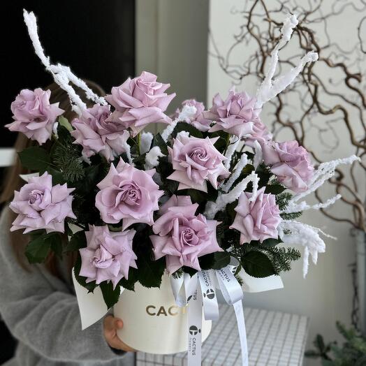 Цветы в коробке «Лиловый лес»