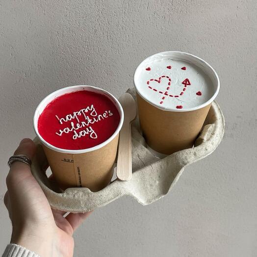 Торт в стакане < cake to go > день святого Валентина