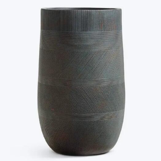 Кашпо для цветов Graphics 49 л D 34 см H 54 см цвет Серый окись с медной патиной керамика