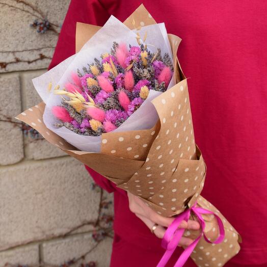 Букет сухоцветов Розовый фламинго 🌸