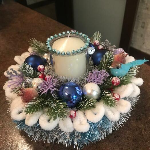 New Year's composition with candles