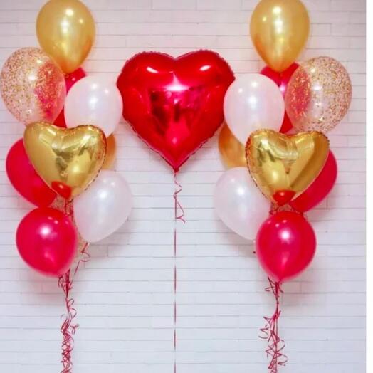 A set of balls with a heart