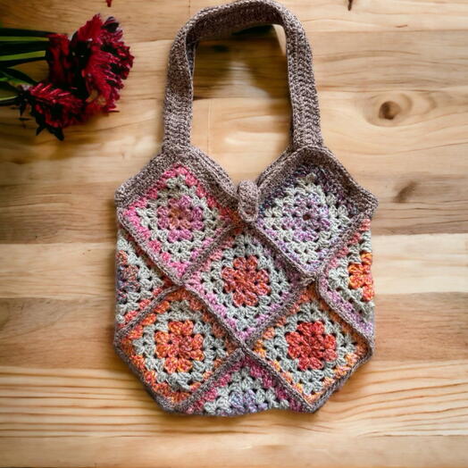Pastel crocheted bag