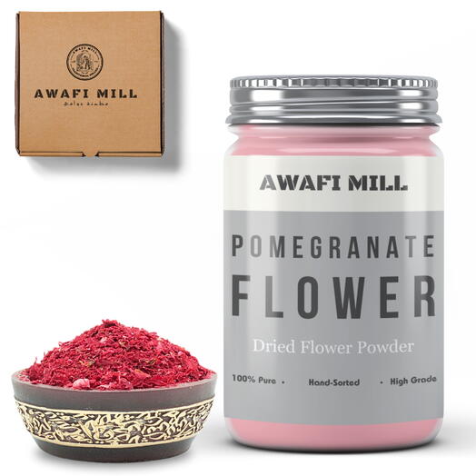 AWAFI MILL Pomegranate Flower Powder | Gule anar Punica Granatum - Bottle of 100 Gram