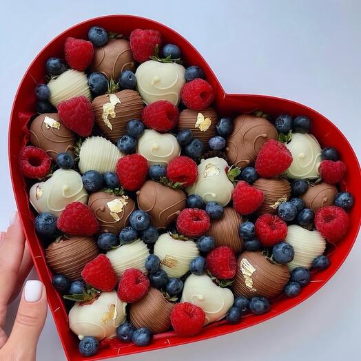 Клубника в шоколаде 🤎 с малиной и голубикой