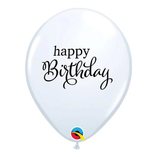 Simply Happy Birthday White Rubber Balloon