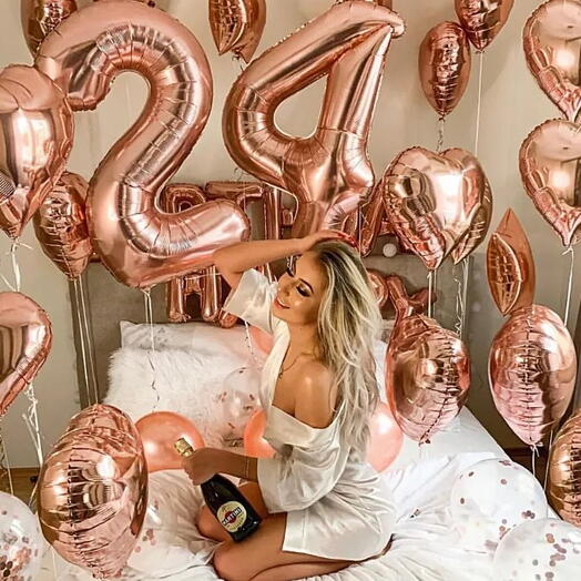 Birthday Special Rose Gold Balloon Decor