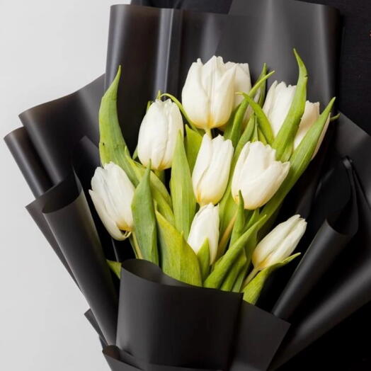 Women s day bouquet White tulips