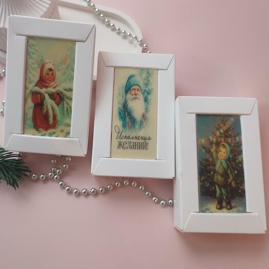 Шоколадные мини открытки к Новому году