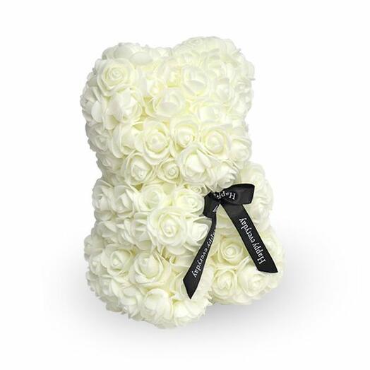 Flower teddy blanco
