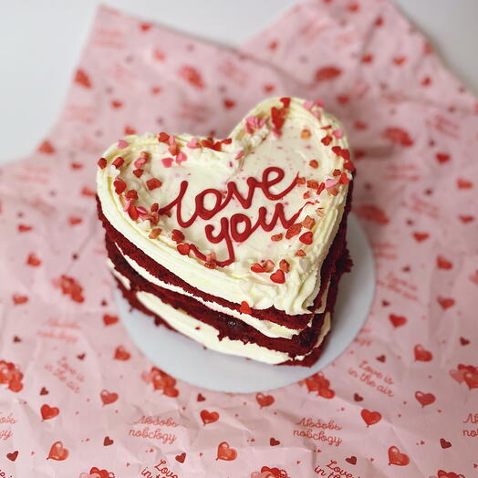 Сердечко красный бархат в стиле бенто-торта