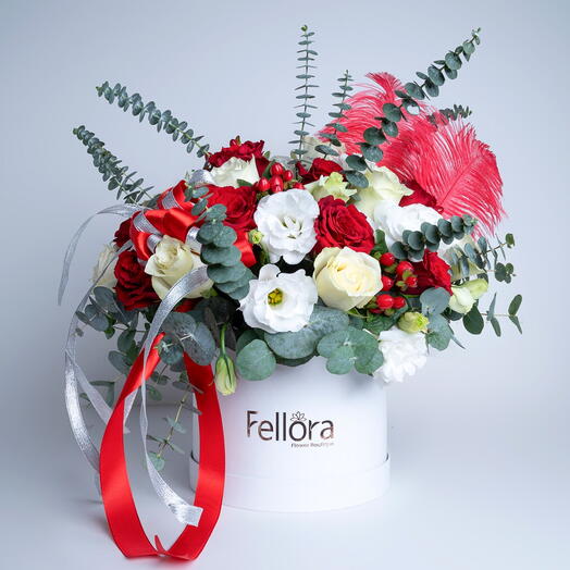 Red and White Flowers Box