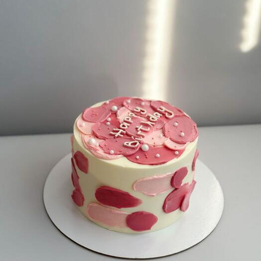 Dark Fuchsia pink butter froasting Birthday cake