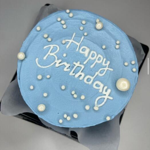 Бенто-торт голубой Happy birthday