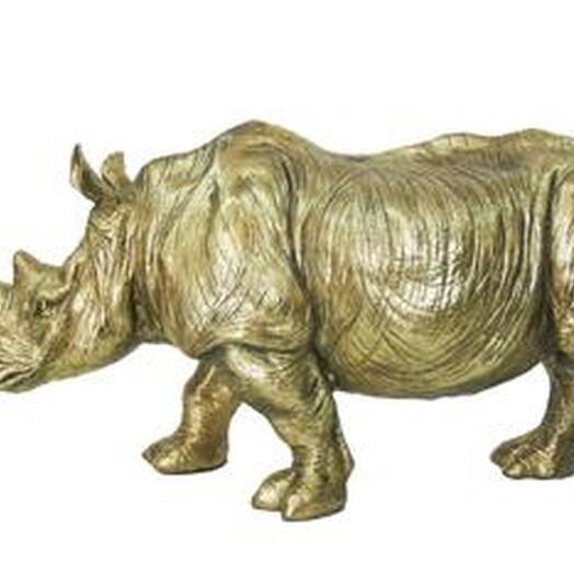 Statuette rhinoceros "Rhino" 26 cm gold