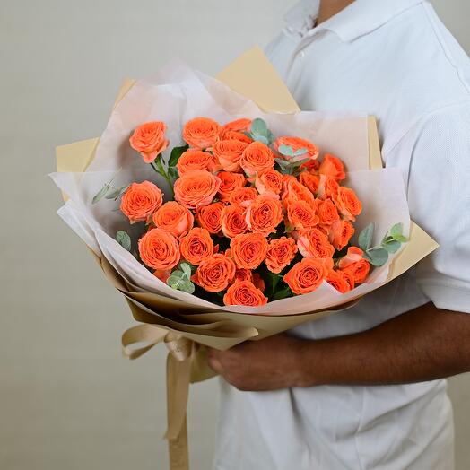 9 - Orange Peel Roses Bouquet